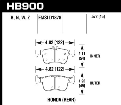 Hawk Civic / Integra Type R/S FK8 FL5 DE5 HP+ Brake Pads