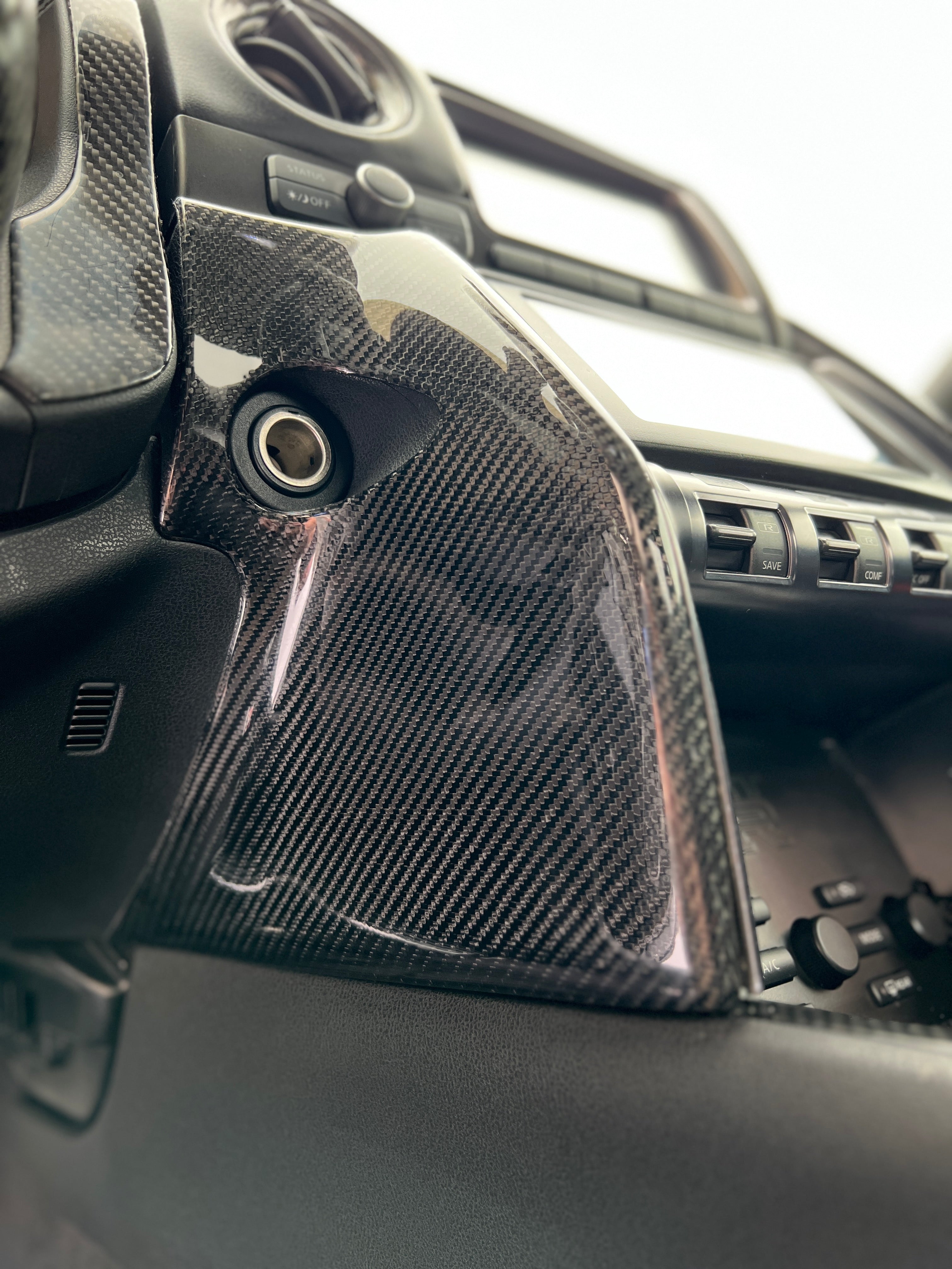 09-16 R35 GTR Top Secret Style LHD CF Center Console Panel Cover Set ...