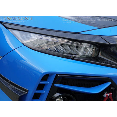 J's Racing 17-21 Civic Type R FK8 Carbon Grill Extensions