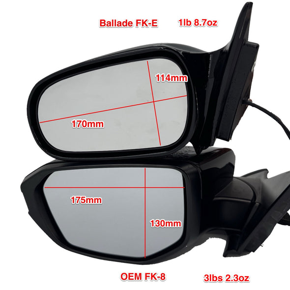 Ballade Sports 2016-2021 FK-E 10th Gen Civic Type R Power Adj Aero Mirrors
