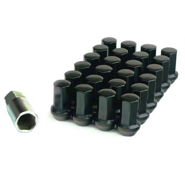 Kics Heptagon Caliber 24 Lug Nut Set 24 pcs - 12x1.50 Black