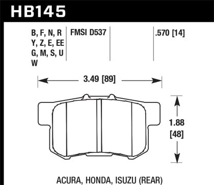 Hawk 00-09 Honda S2000 HPS 5.0 Brake Pads