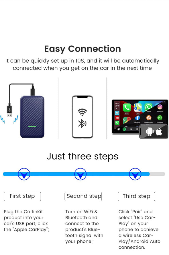 Carlinkit 4.0 Wireless Apple CarPlay Adapter