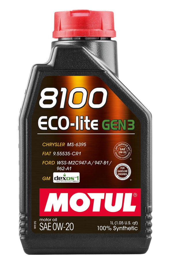 Motul 8100 Eco-lite Engine Oil 0w20 1 Liter Container