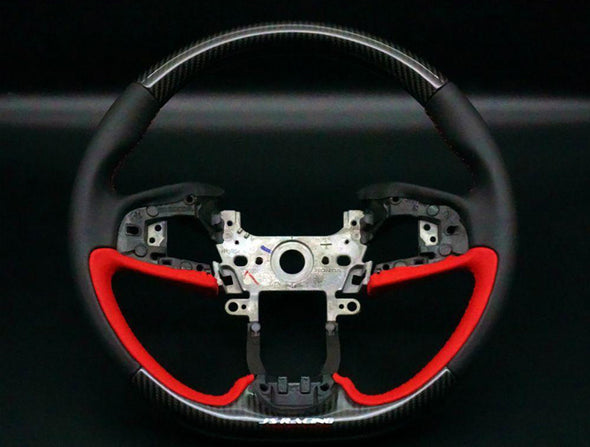 J's Racing 16-21 Civic Carbon Leather Steering Wheel