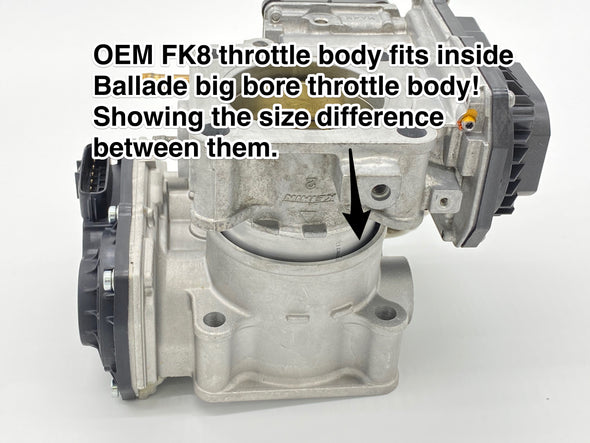 size difference Ballade Sports  2015+ CTR FK2/FK8, 2019+ RDX,2018+ Accord 2.0t - 70mm Throttle Body